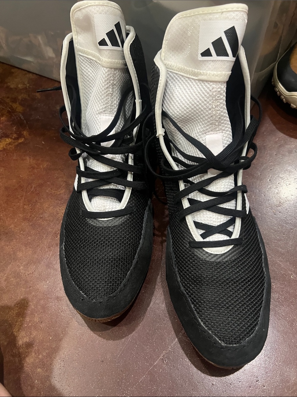 adidas Men’s Black and White High-Top Sneakers with Logo